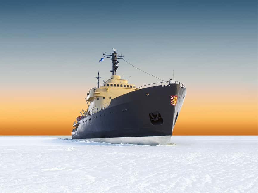 From Rovaniemi: Icebreaker Sampo Cruise with Ice Floating - SnowCastle area in Kemi: where the day starts before you even go out