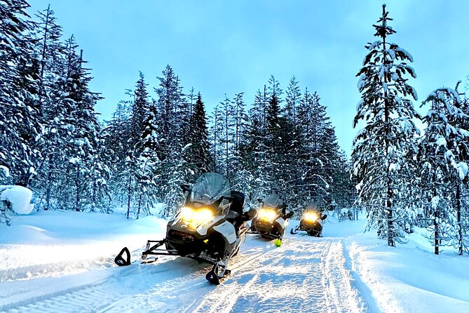 Full Day Activity with Snowmobiles in Rovaniemi - Riding a Snowmobile Across the Frozen Lake