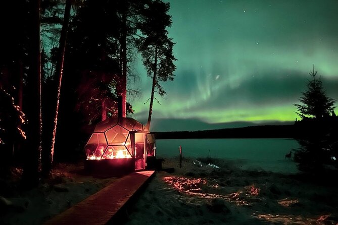Glass Igloo Campfire Dinner under Northern Lights - The Rovaniemi campfire dinner inside the glass igloo