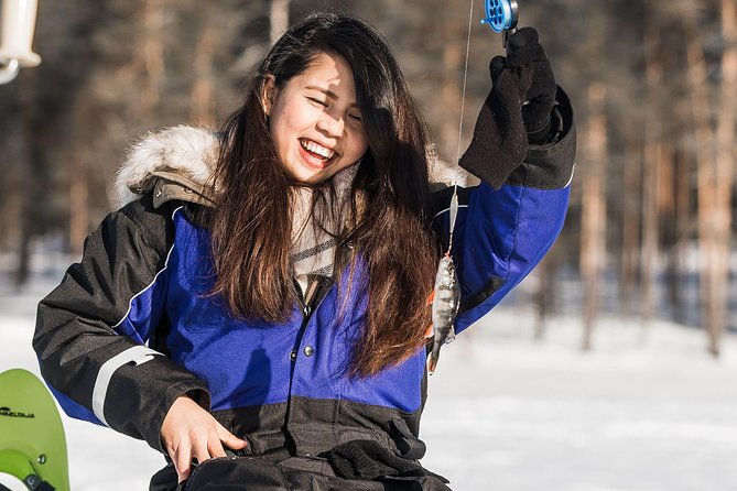 Ice Fishing Tour - The Teepee Campfire Break: Sausages, Hot Drinks, and Finnish Snack Time