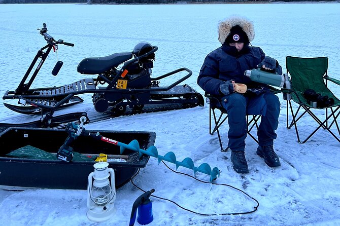 "ICEBREAKER" Ice Fishing VIP Private Tour - After lunch: scooters again, little fires, and the chance of reindeer