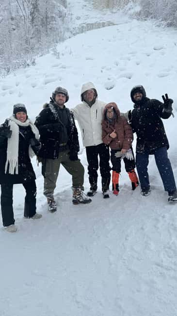 Korouoma Canyon Frozen Waterfalls Hike & Private Teepee BBQ - Rovaniemi pickup to Korouoma: the van comfort and the pacing
