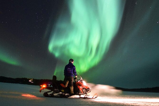 Night Snowmobile Safari, Rovaniemi - Heading into the dark forest on snowmobiles