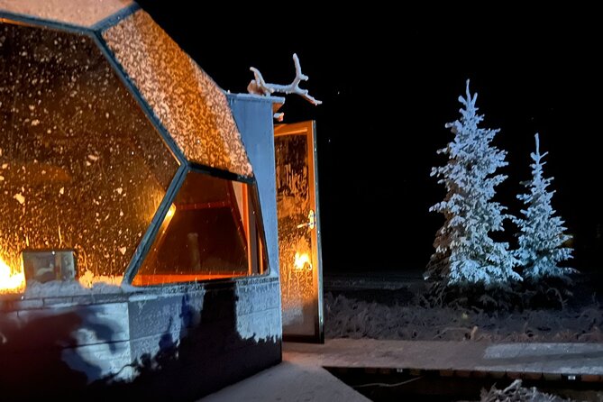 PRIVATE Glass Igloo Dinner Under Northern Lights - Inside the glass igloo: what a 3-course dinner by the fire feels like
