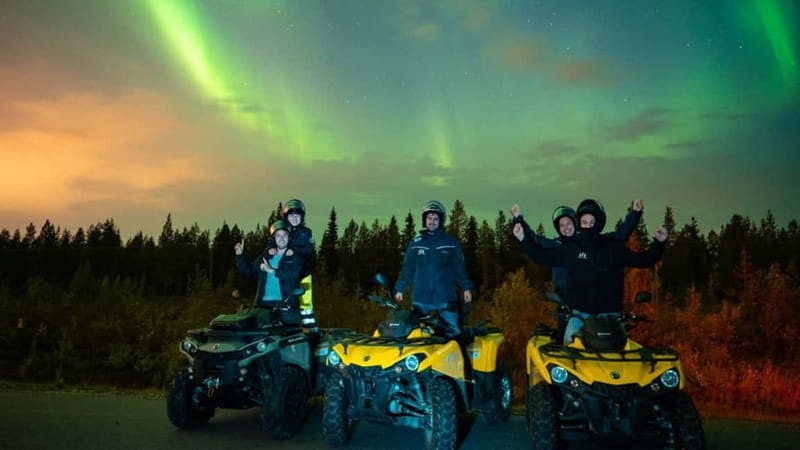 Rovaniemi: Northern Lights Quad Bike Tour - Getting picked up and suited up for real winter riding