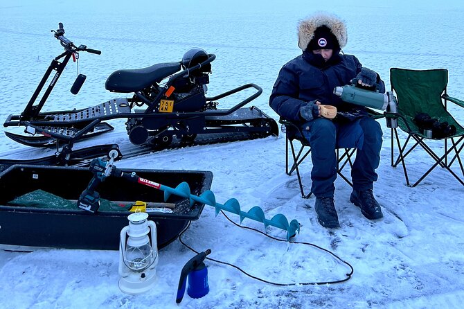 VIP Ice Fishing "ICEBREAKER" Lunch in Glass Igloo - The Glass Igloo Lunch by the Fire: Lapland Food in a Very Special Setting