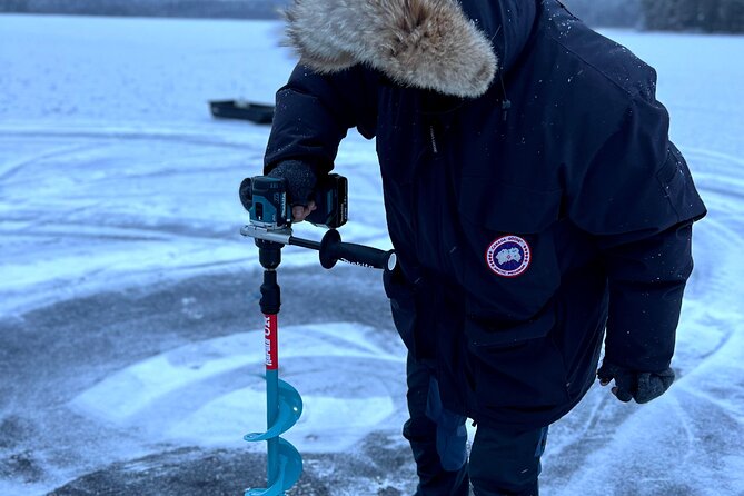 VIP Ice Fishing "ICEBREAKER" Lunch in Glass Igloo - Ice Fishing Basics on a Small Frozen Lake (So You Know What to Expect)